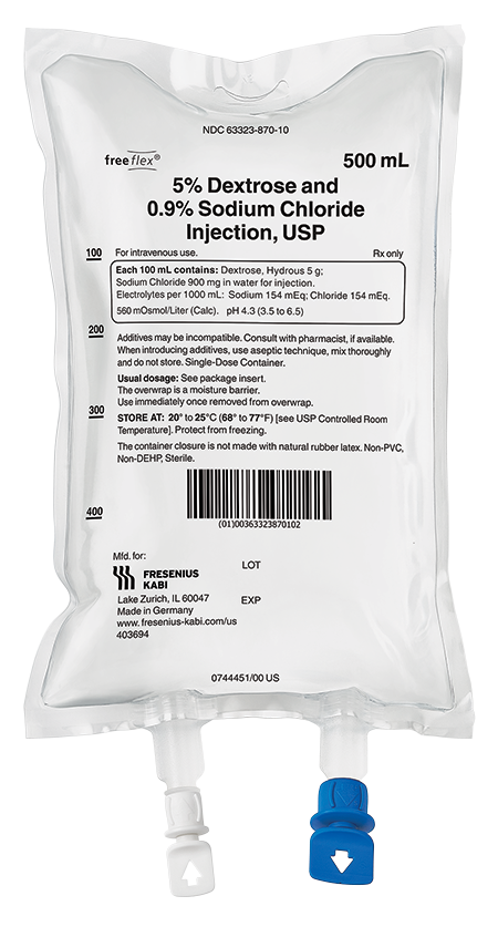 5% Dextrose and 0.9% Sodium Chloride Injection, USP