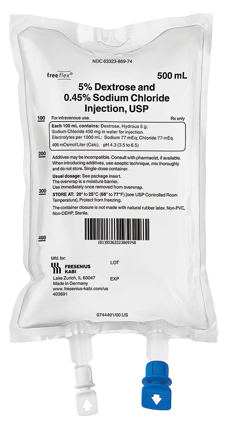 5% Dextrose and 0.45% Sodium Chloride Injection, USP