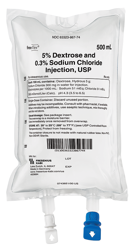 5% Dextrose and 0.3% Sodium Chloride Injection, USP