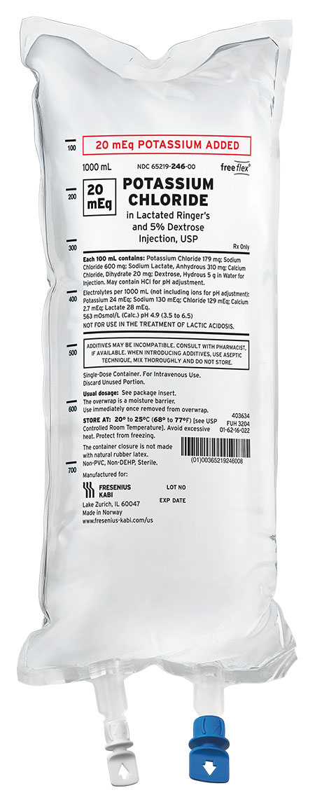 IV Solution Potassium Chloride Products - freeflex IV Bags